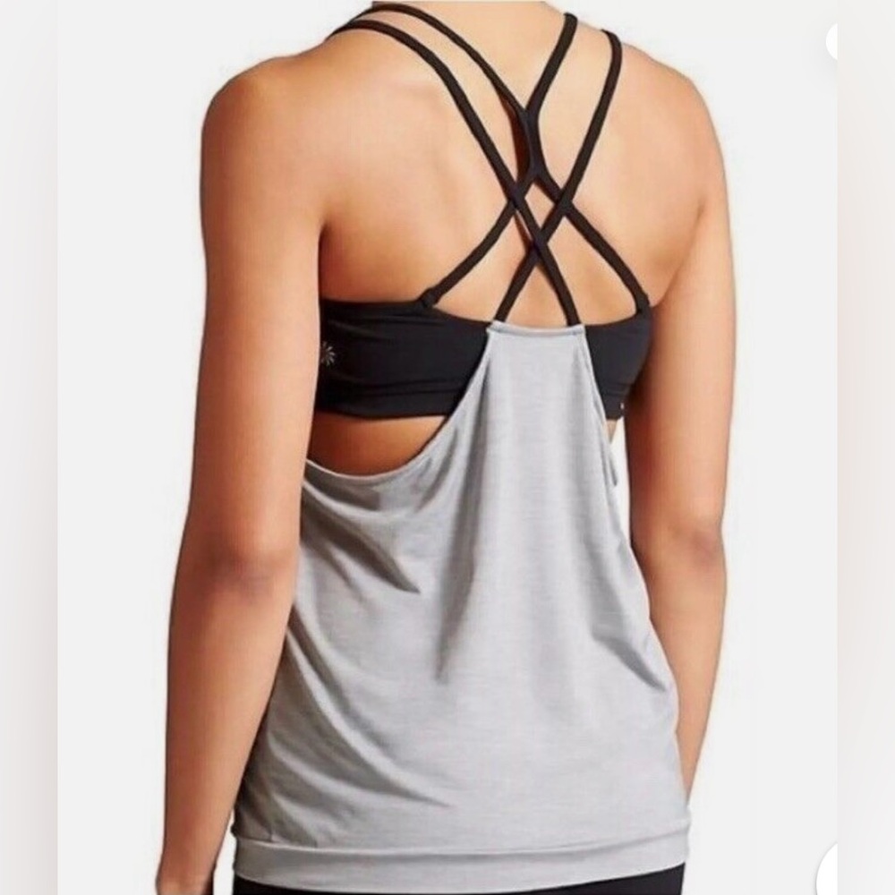 Athleta size S gray built-in bra tank